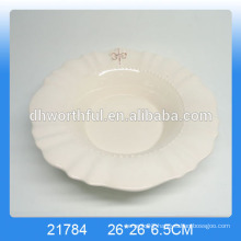 Customize white ceramic dinner dish,dinner plates with logo